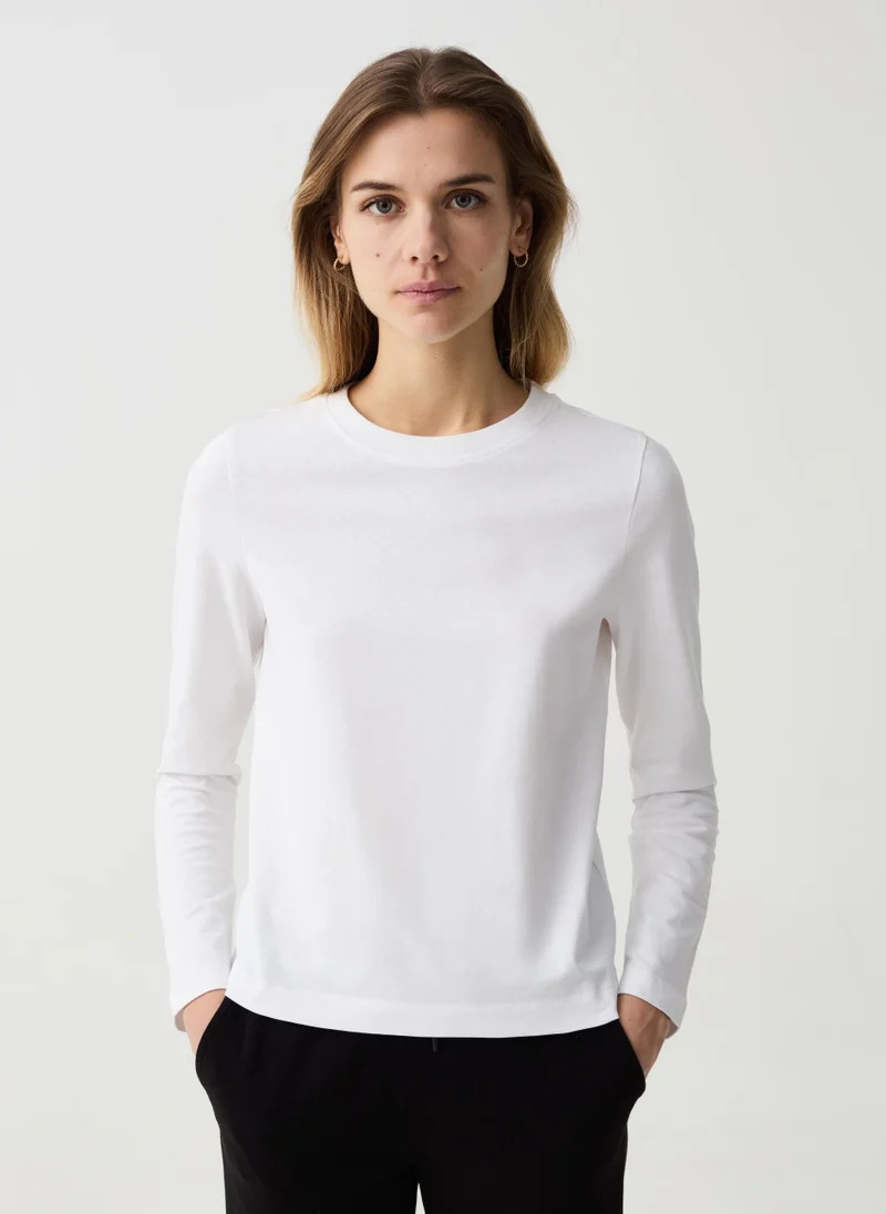 Ovs Cotton T-shirt with long sleeves
