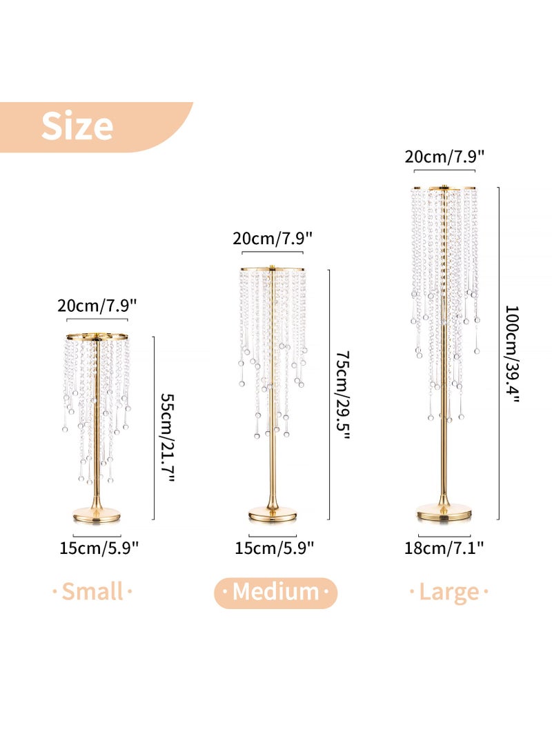 NUPTIO NUPTIO Gold Vase Wedding Centerpieces: 2 Pcs 29.5in Tall Crystal Flower Stand for Tables Elegant Metal Flowers Arrangement Vases for Weddings Birthday Party Anniversary Reception Home Decorations  - Image 5