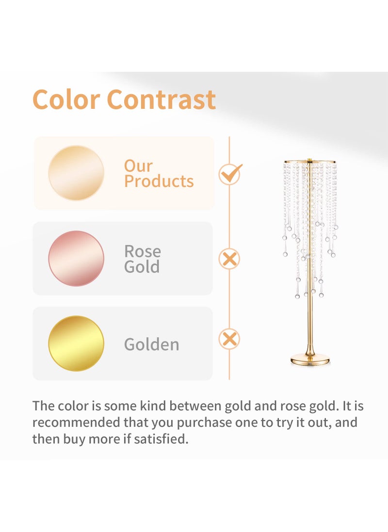 NUPTIO NUPTIO Gold Vase Wedding Centerpieces: 2 Pcs 29.5in Tall Crystal Flower Stand for Tables Elegant Metal Flowers Arrangement Vases for Weddings Birthday Party Anniversary Reception Home Decorations  - Image 4