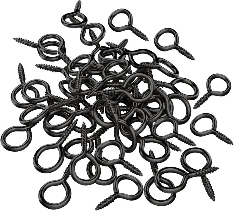 Axe Sickle Black 1 Inch Metal Screw Eye Pins Hooks Mini for DIY Jewelry Making, Arts & Crafts Project, 100 Pcs - Image 1
