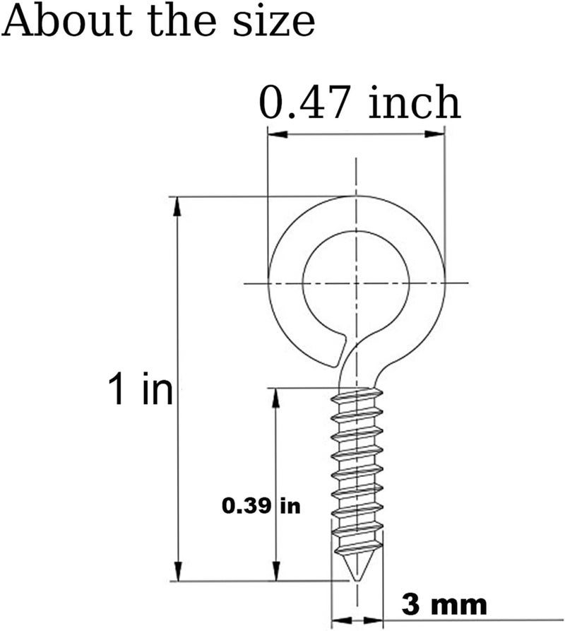 Axe Sickle Black 1 Inch Metal Screw Eye Pins Hooks Mini for DIY Jewelry Making, Arts & Crafts Project, 100 Pcs - Image 2