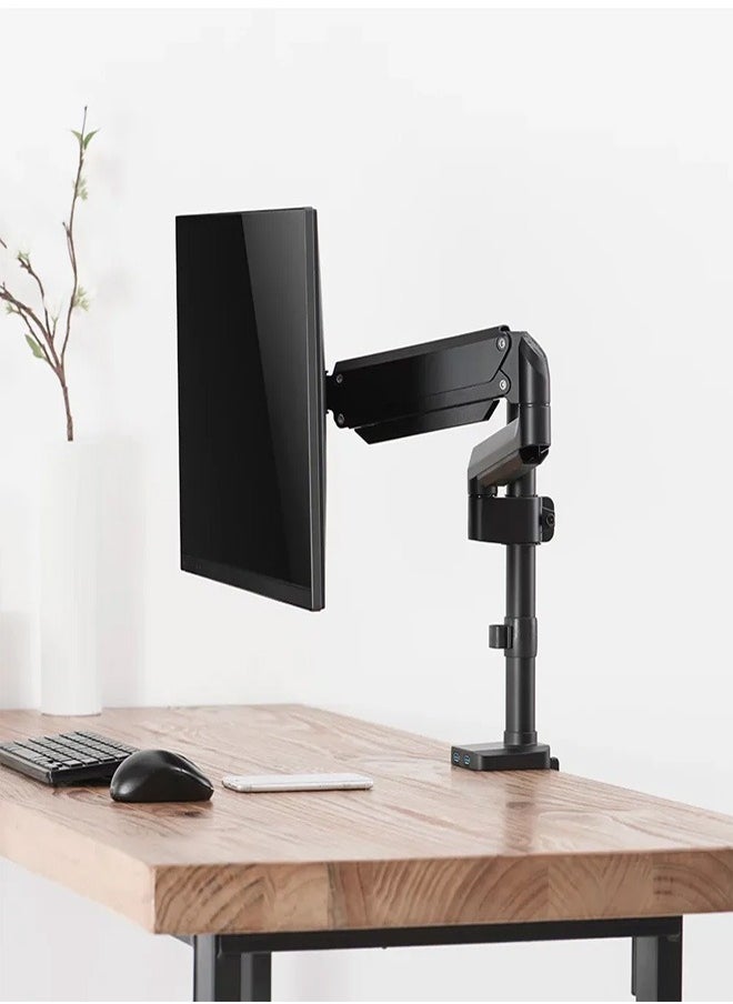 Skill Tech SHT26 C012UP Premium Single Monitor Aluminum Pole Mounted Gas Spring Monitor Arm With USB Ports For Most 17"-32" Screens, VESA 100x100, Max Load Capacity 8 Kg  - Image 4
