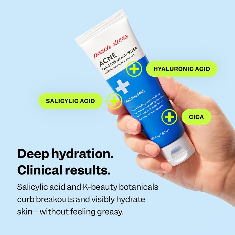 Peach Slices - Acne Oil-Free Moisturizer (2.82 oz) - 2% Salicylic Acid Acne Treatment - Clear & Prevent Breakouts - Hyaluronic Acid, Niacinamide, Cica - Vegan, Cruelty Free, Korean Skin Care & Beauty - Image 3