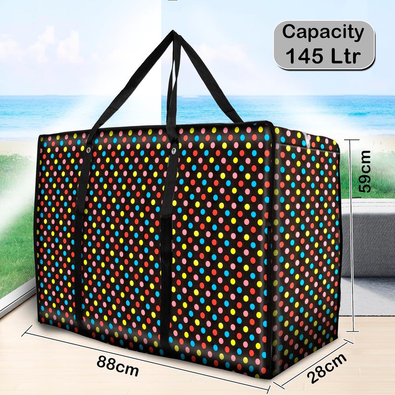 Storite 2 Pack MultiPurpose Plastic Heavy Duty 145 L Moisture Proof Jumbo Size Underbed Storage BagToysStationery PaperClothes Storage BagMoving Bags with Strong Handle 88x59x28cmMulticolor - Image 2