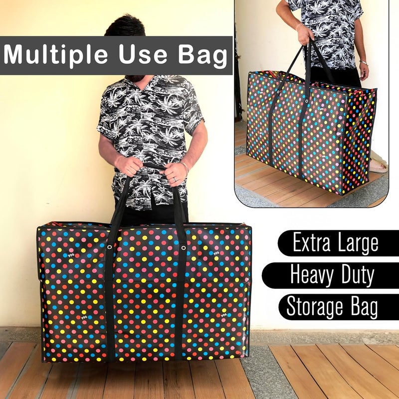 Storite 2 Pack MultiPurpose Plastic Heavy Duty 145 L Moisture Proof Jumbo Size Underbed Storage BagToysStationery PaperClothes Storage BagMoving Bags with Strong Handle 88x59x28cmMulticolor - Image 5