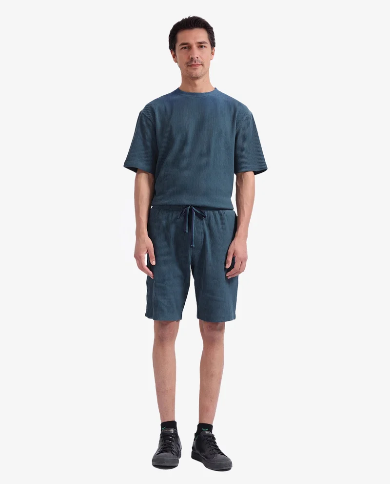 Rare Rabbit Men's Drawstring Closure Textured Shorts