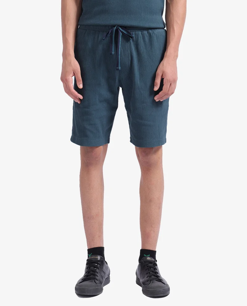Rare Rabbit Men's Drawstring Closure Textured Shorts