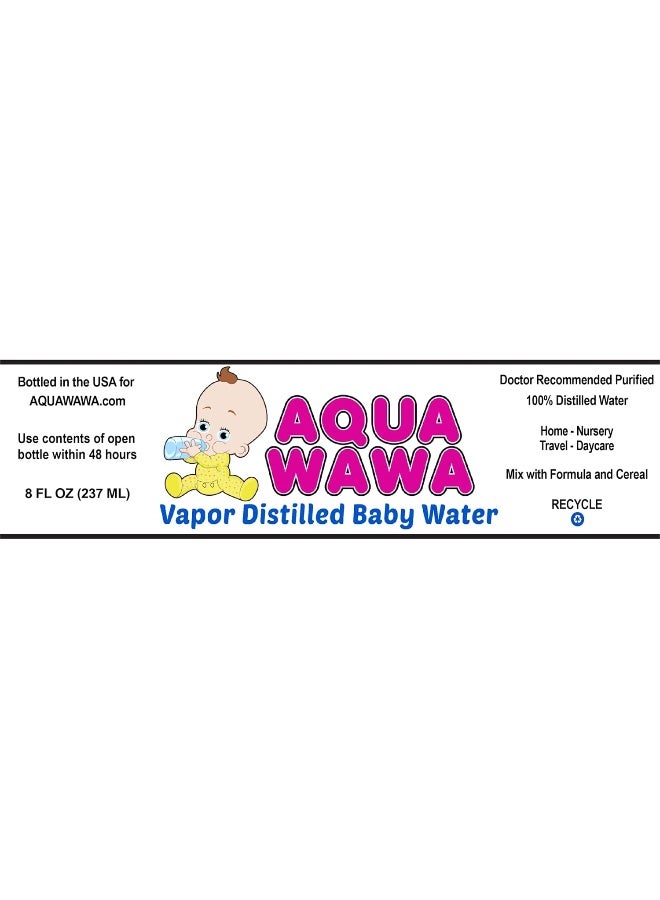 AQUAWAWA Nursery Water for Babies 6 Pack 8 oz Bottles Purified Vapor Distilled | Single Serve | Lightweight for Diaper Bag | BPA, Fluoride, Chemical, and Mineral Free | Dr Recommended, Clean, Fresh - Image 4
