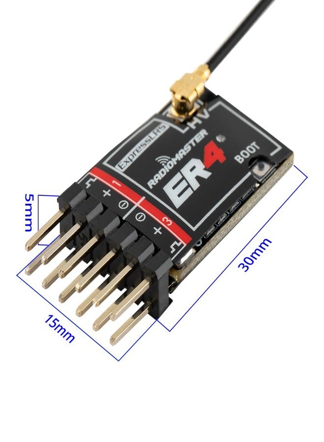 Radiomaster ER4 2.4Ghz 4CH 10mw ExpressLRS PWM Receiver for Small Aircraft Boats Cars - Image 3