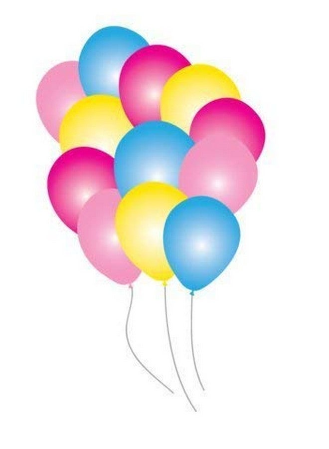 تريشرا بالونات TRISHRA Party Products عالية الدقة ذات اللمسة المعدنية لتزيين حفلات أعياد الميلاد / الذكرى السنوية، عبوة من 25 بالونًا باللون الأزرق والأصفر والوردي - Image 1