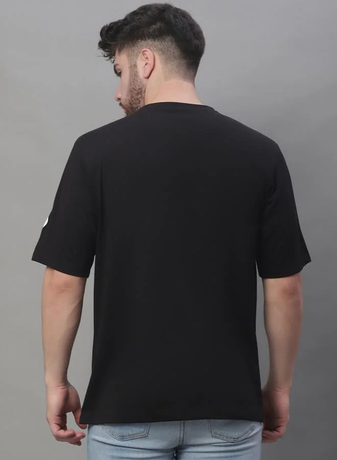 Styli Men Black Graphic Print Oversized T-Shirt By Door74
