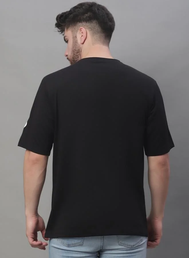 Take Two Men Black Graphic Print Oversized T-Shirt