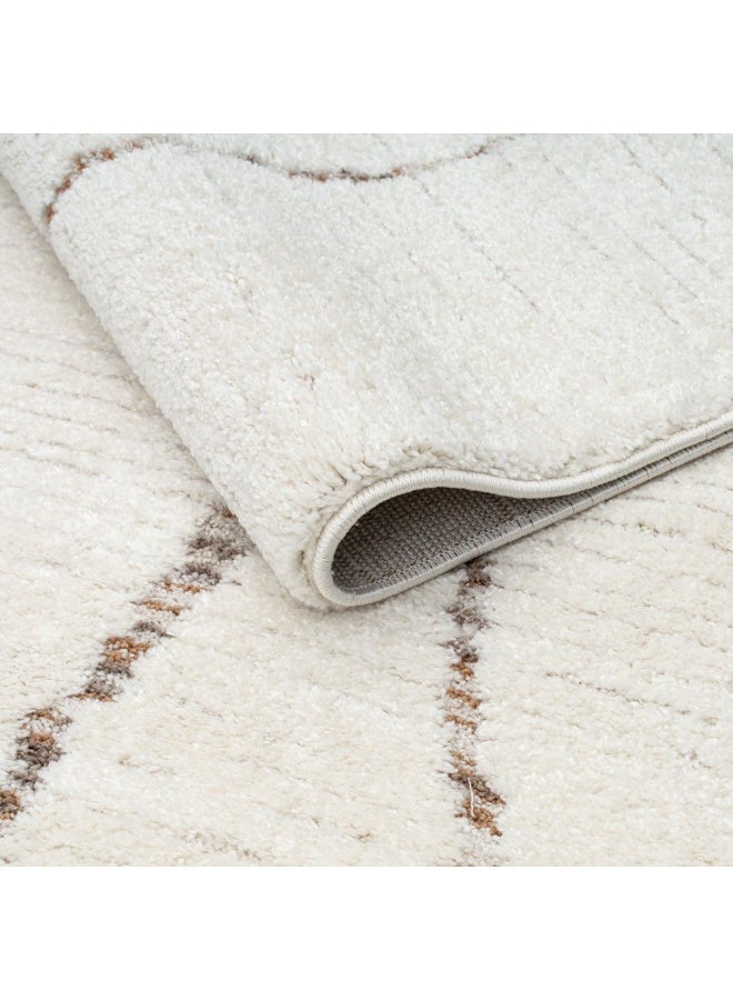 DANUBE HOME La Perle Modern Abstracts Rug |Washable Modern Rugs Style | Polypropylene+Polyester Area Rug Floor Covering | Indoor Carpet For Living Room Dining Bedroom 240X340cm-White Rust-231200400515 - Image 3