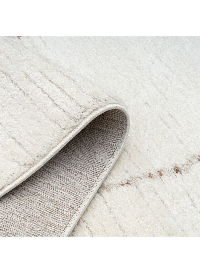 DANUBE HOME La Perle Modern Abstracts Rug |Washable Modern Rugs Style | Polypropylene+Polyester Area Rug Floor Covering | Indoor Carpet For Living Room Dining Bedroom 240X340cm-White Rust-231200400515 - Image 5