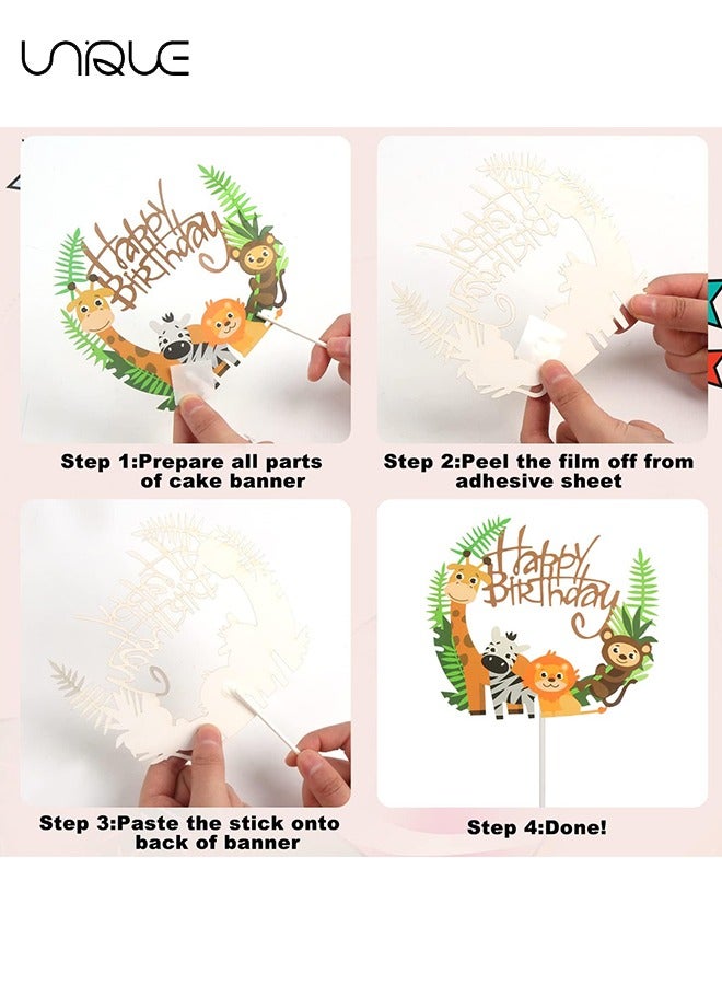 Unique 42 PCS Zoo Cupcake Topper, Animal Cupcake Toppers, Cute Zoo Animal Cupcake Toppers Picks with 7 Different for Kid Boys Girls Birthday Party Decoration Congrats Graduation - Image 5