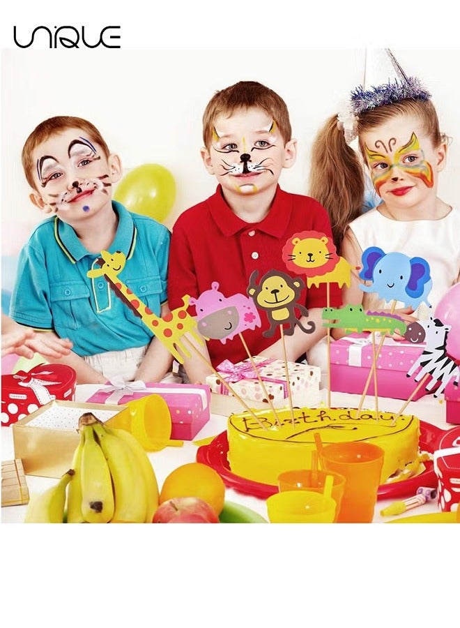 Unique 42 PCS Zoo Cupcake Topper, Animal Cupcake Toppers, Cute Zoo Animal Cupcake Toppers Picks with 7 Different for Kid Boys Girls Birthday Party Decoration Congrats Graduation - Image 4