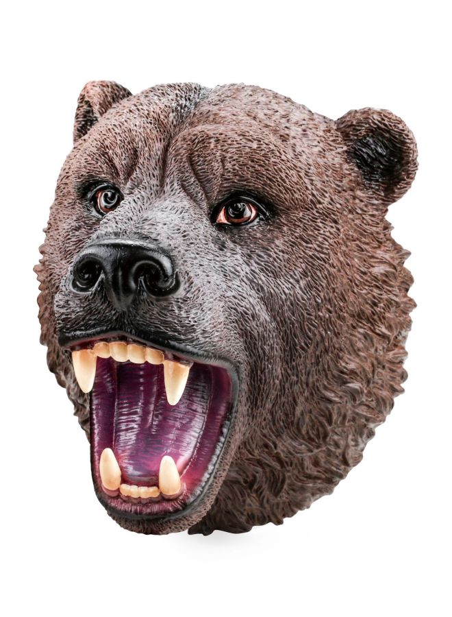Soft Rubber Dinosaur Hand Puppet Toy Realistic Tyrannosaurus Shark Head Animal Heads For Children Aged 3-6 Years Old-Color:Brown Bear  - Image 1