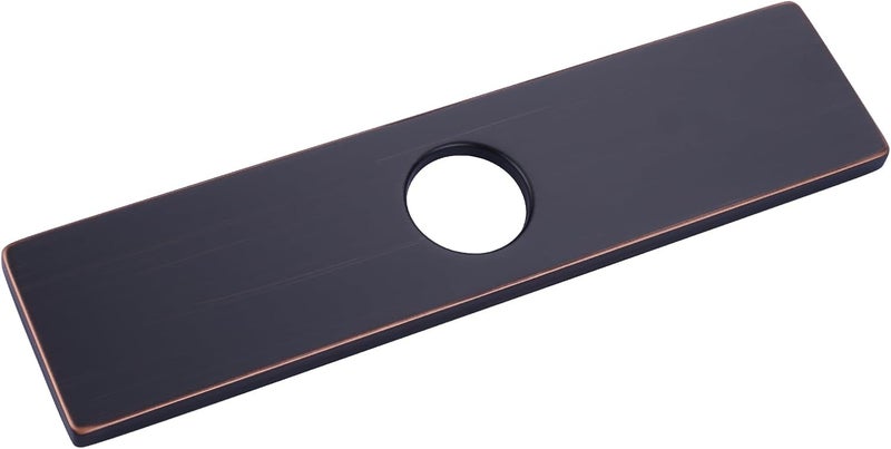 IVIGA 10" Sink Faucet Hole Cover Deck Plate for Bathroom & Kitchen Vanity Sink, Faucet Oil Rubbed Bronze Escutcheon Plate Stainless Steel Outside Faucet Cover Cap Rectangle Mixer Tap - Image 1