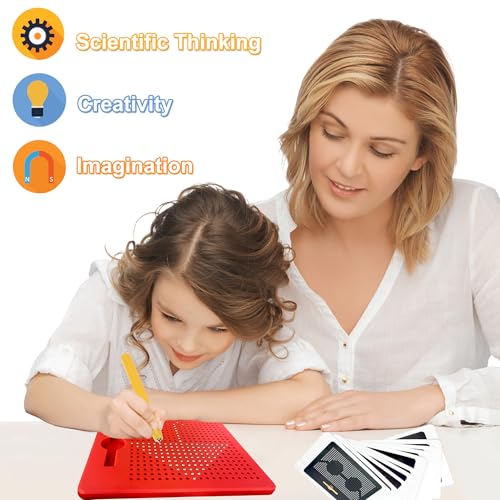 RAINBOW TOYFROG Magnetic Drawing Board Push Peel Sensory Activity Board for Kids Ages 48 Perfect Travel Toy Magnetic Doodle Board for Kids Travel Activities - Image 5