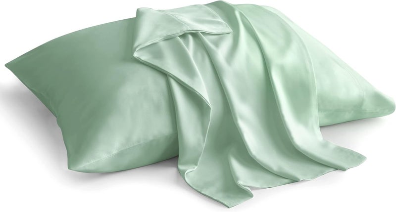 BEDELITE Well-engineered versatile build Pillow Cases Queen Size Set of 2, Rayon Derived from Bamboo, Cooling Pillow Cases for Hot Sleepers & Night Sweats, Breathable and Silky Soft Envelope Pillowcases(Mint Green, 20"x30") Odor resistant - Image 1