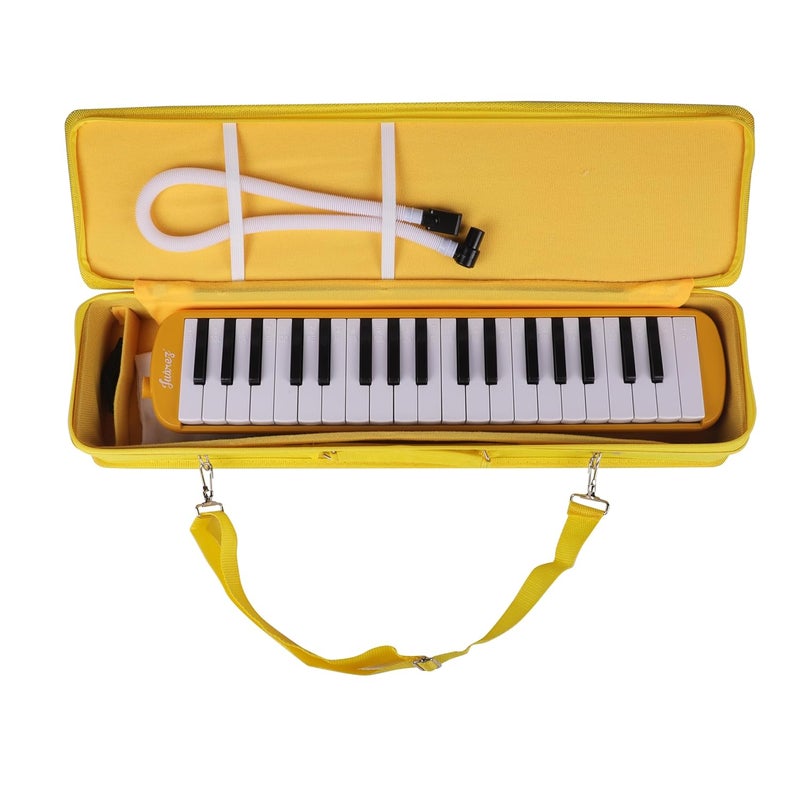 Juarez 37 Key Melodica JMLD37YL Musical Instrument Soprano Air Piano Keyboard Pianica with Carrying Bag, 1 Soft Long Tube, 1 Mouthpiece, Wipe Cloth, Yellow - Image 3