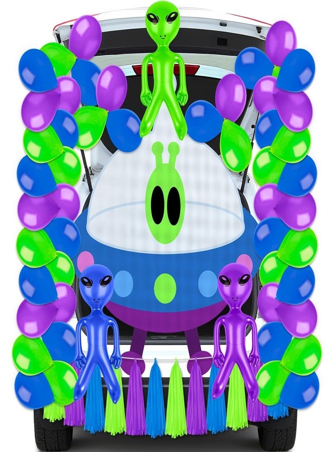 Denylo pro Halloween Aliens Car Decorations Kit Aliens Trunk or Treat Car Decorations for SUV Car Backdrop Haunted Banner Halloween Car Trunk Decoration Party Supplies - Image 1