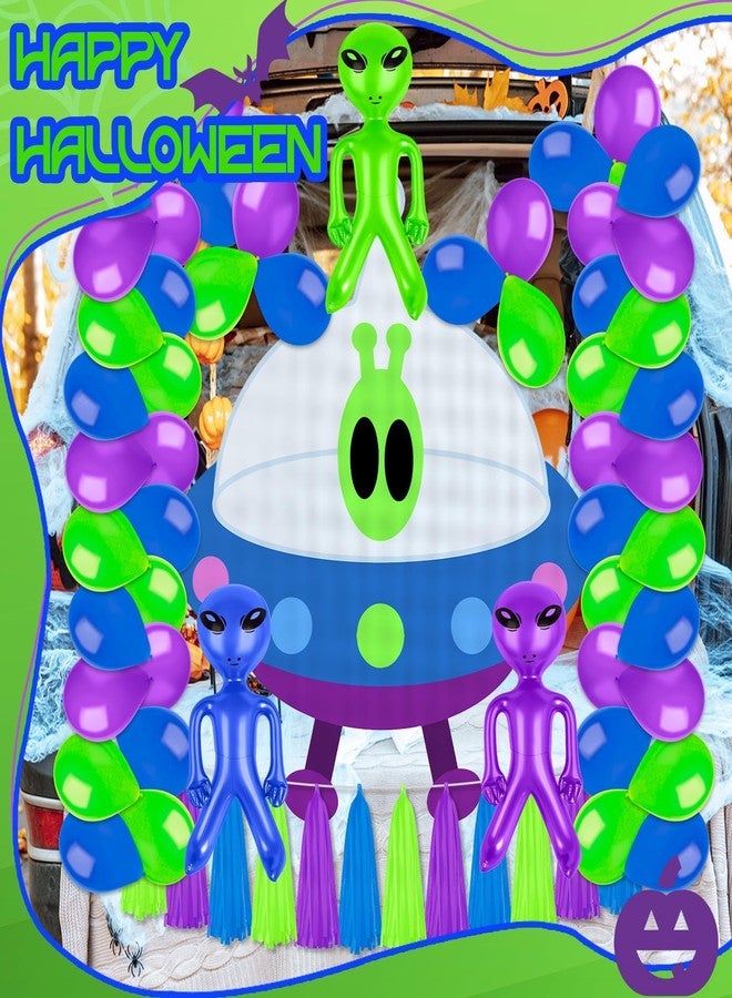 Denylo pro Halloween Aliens Car Decorations Kit Aliens Trunk or Treat Car Decorations for SUV Car Backdrop Haunted Banner Halloween Car Trunk Decoration Party Supplies - Image 4