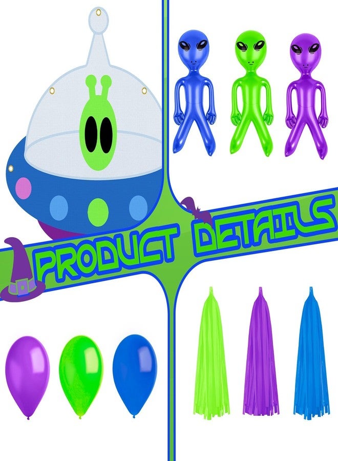 Denylo pro Halloween Aliens Car Decorations Kit Aliens Trunk or Treat Car Decorations for SUV Car Backdrop Haunted Banner Halloween Car Trunk Decoration Party Supplies - Image 3