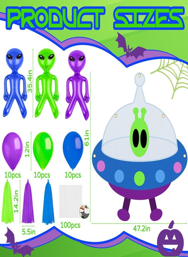 Denylo pro Halloween Aliens Car Decorations Kit Aliens Trunk or Treat Car Decorations for SUV Car Backdrop Haunted Banner Halloween Car Trunk Decoration Party Supplies - Image 2