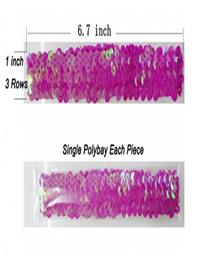 Kenz Laurenz Sequin Headbands Elastic Stretchy Headband For Girls Kids Women Flapper Roaring 20S Great Gatsby 1920S Hair Band Cute Princess Head Bands (Hot Pink) - Image 3