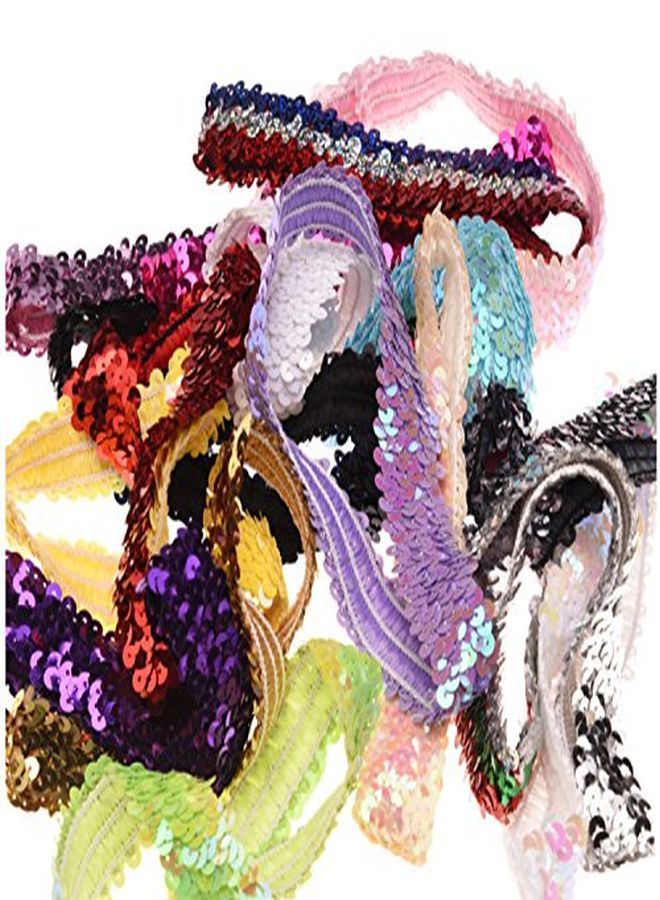 Kenz Laurenz Sequin Headbands Elastic Stretchy Headband For Girls Kids Women Flapper Roaring 20S Great Gatsby 1920S Hair Band Cute Princess Head Bands (Hot Pink) - Image 4