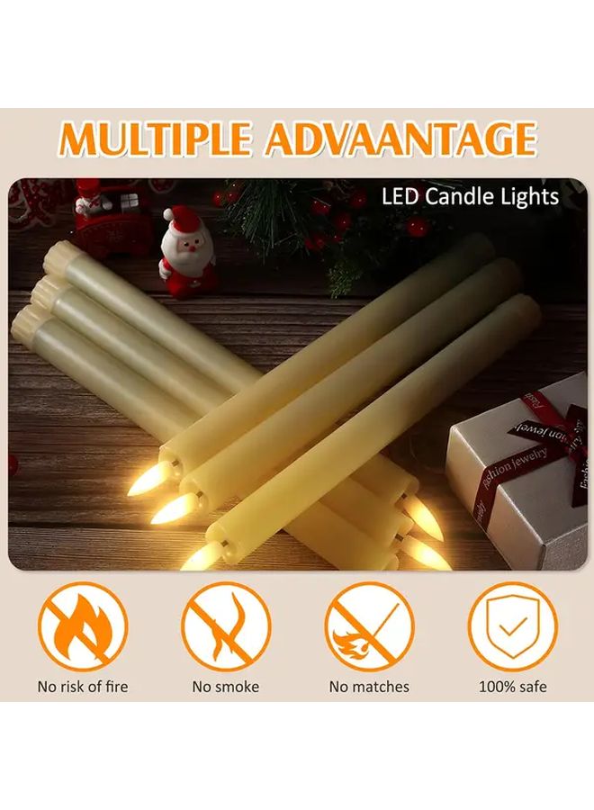 12pcs White Flameless LED Candles Battery Powered Realistic Flickering for Holiday Decoration - Image 5