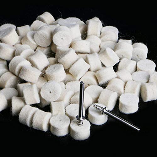 DIY Crafts 5 Pcs, Felt Pad & Mandrel, 13mm Wool Felt Polishing Buffing Pad + 1 Shank Wheel Disk Sheets Polish Disc for Grinding Polis (5 Pcs, Felt Pad & Mandrel) - Image 2