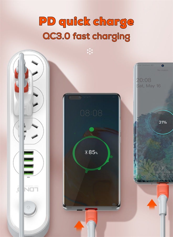 LDNIO 30W Fast Charging USB-C Cable – Heavy Duty 3A Quick Charge Data Cable with 480Mbps Transfer Speed – Type-C Compatible – TPE Braided Durable Wire – For Android Phones, Power Banks, Tablets, Chargers – 3M Length  - Image 4