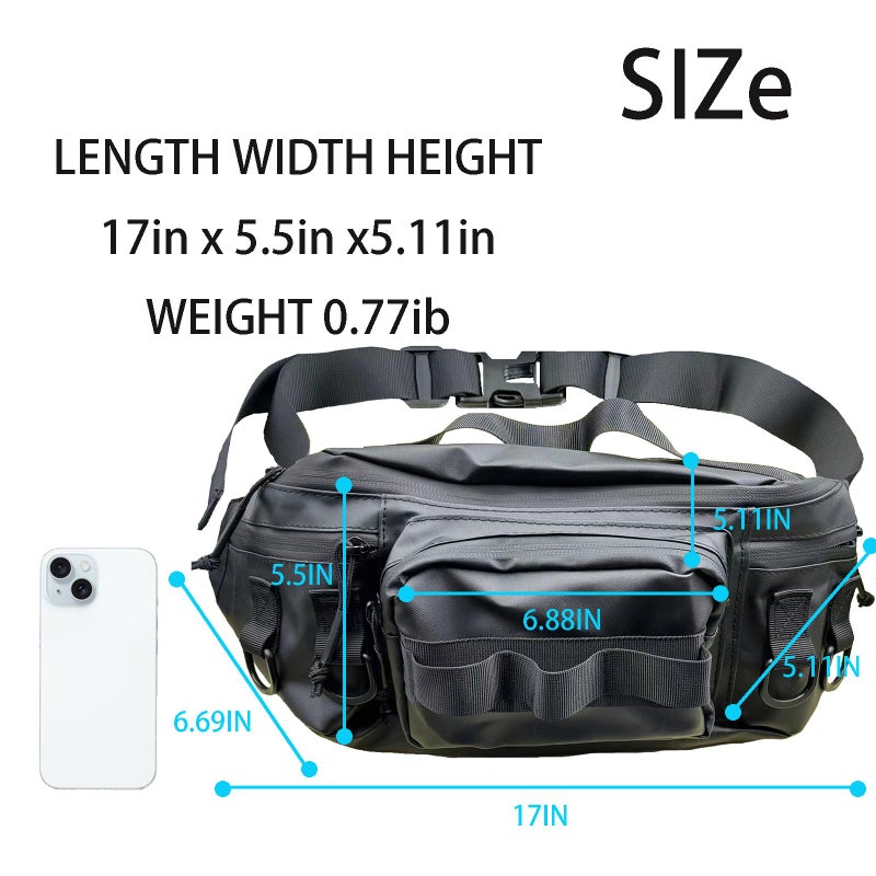Chardime Men's Lightweight Fishing Fanny Pack - Sling Pack - Image 2