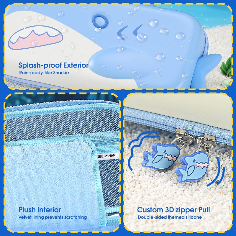 GeekShare Portable Carrying Case Compatible with Switch 2 (2025), Hard Storage Bag with 12 Game Card Slots, Cute Travel Case for Switch 2 Console and Accessories, Shark - Image 4