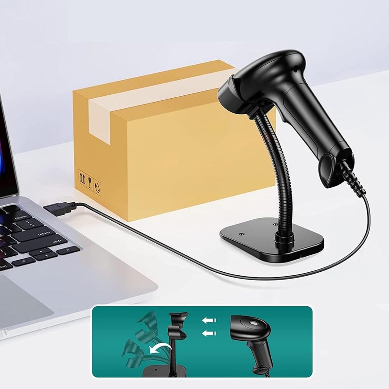 ماسح باركود من نوع CMOS مزود باتصال سلكي عبر USB واتصال لاسلكي بتقنية 2.4G لقراءة الباركودات أحادية الأبعاد ورموز QR ثنائية الأبعاد، جهاز إدخال بيانات محمول متوافق مع أنظمة نقاط البيع (POS) التي تعمل بنظامي لينكس وأندرويد. - Image 2
