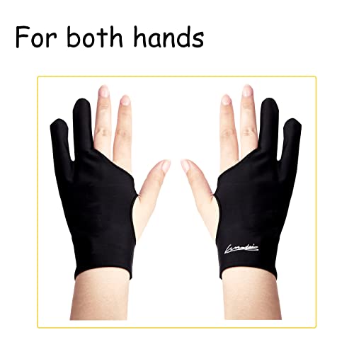 WooKoudai Digital Drawing Glove 2 Pack,Artist Glove for Drawing Tablet,ipad,Sketching,Art Glove with Two Finger for Right Hand and Left Hand （Smudge Guard,Small,2.95 x8.18inch - Image 3
