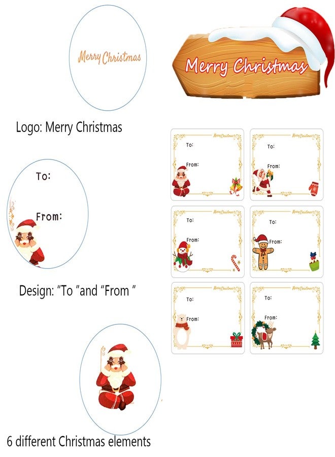 Ccswybf 150Pcs Christmas Tags Self Adhesive Xmas Gift Tag Christmas Labels Stickers - Image 4
