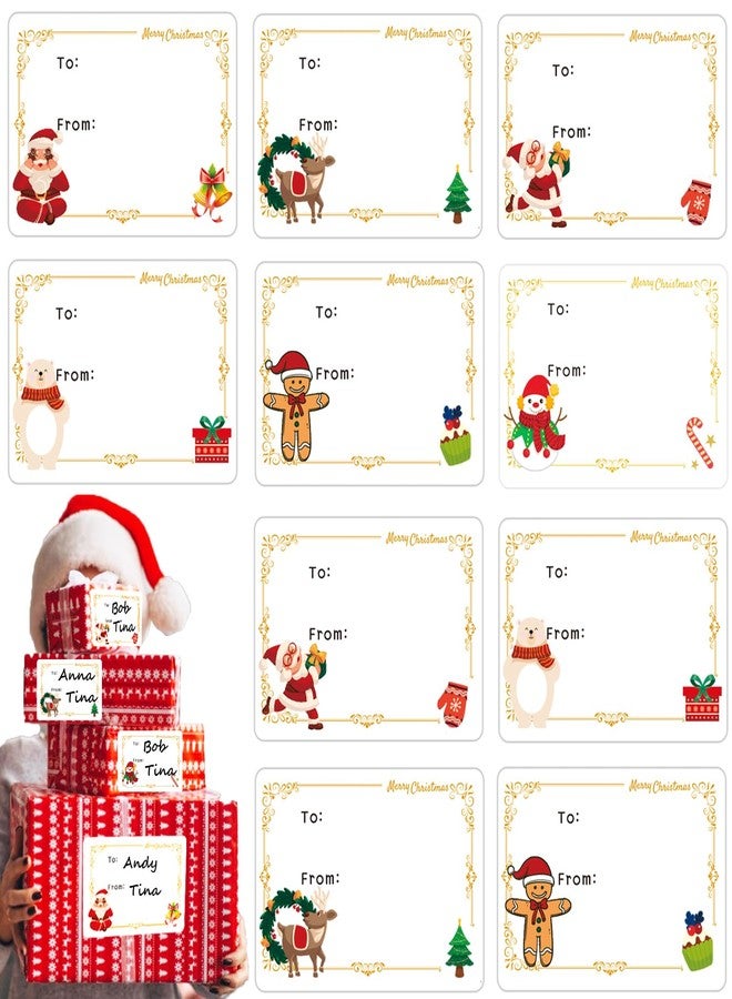 Ccswybf 150Pcs Christmas Tags Self Adhesive Xmas Gift Tag Christmas Labels Stickers - Image 1