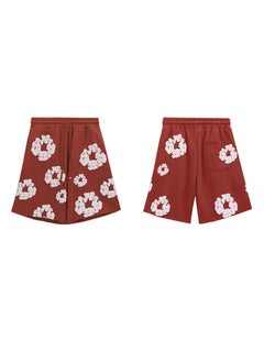 American Style Wood Cotton Foam Mens Shorts Hip Hop Casual Pants Spring Summer Trendy Brand High Street For Men brown