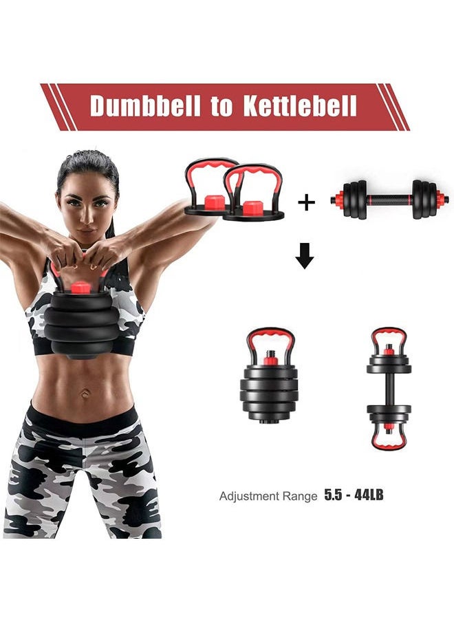 Rock Pow - Adjustable Dumbbells Set for Man and Women 6 in 1 20KG Multifunctional Free Weights Dumbbells Set Kettlebell Barbell Push-up lifting Training Home Gym Workout Exercise - Image 1