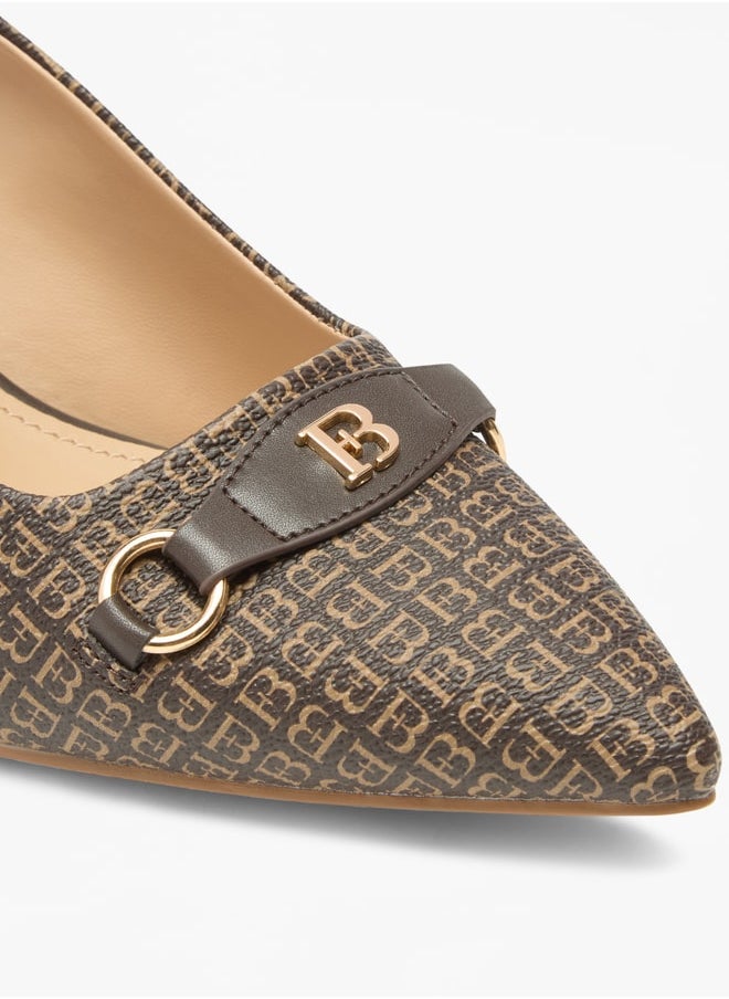 Flora Bella By Shoexpress - Logo Accent Pointed Toe Slingback Shoes with Stiletto Heel - Image 1