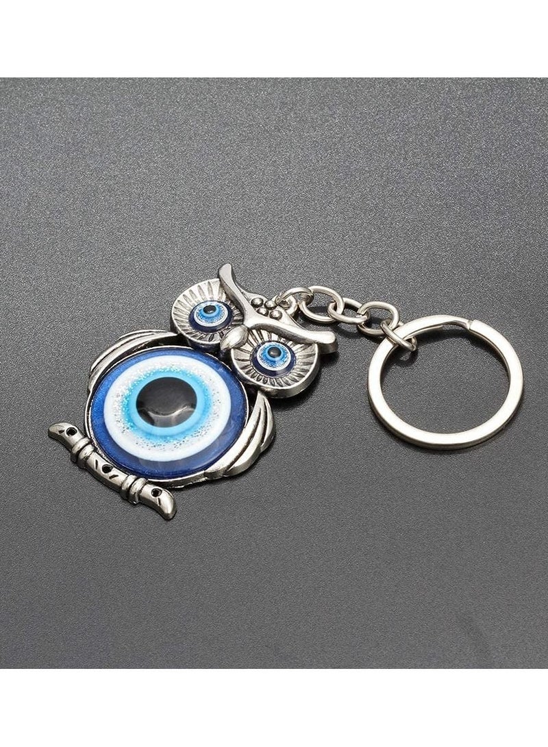 SYOSI Owl Shape Keychain, Cute Women Fashion Rhinestone Bag Car Pendant Lucky Owl Key Accessories Unique Gift And Metal Souvenir, Blue  - Image 3