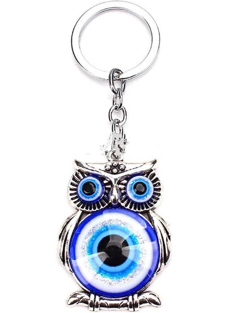 SYOSI Owl Shape Keychain, Cute Women Fashion Rhinestone Bag Car Pendant Lucky Owl Key Accessories Unique Gift And Metal Souvenir, Blue  - Image 1