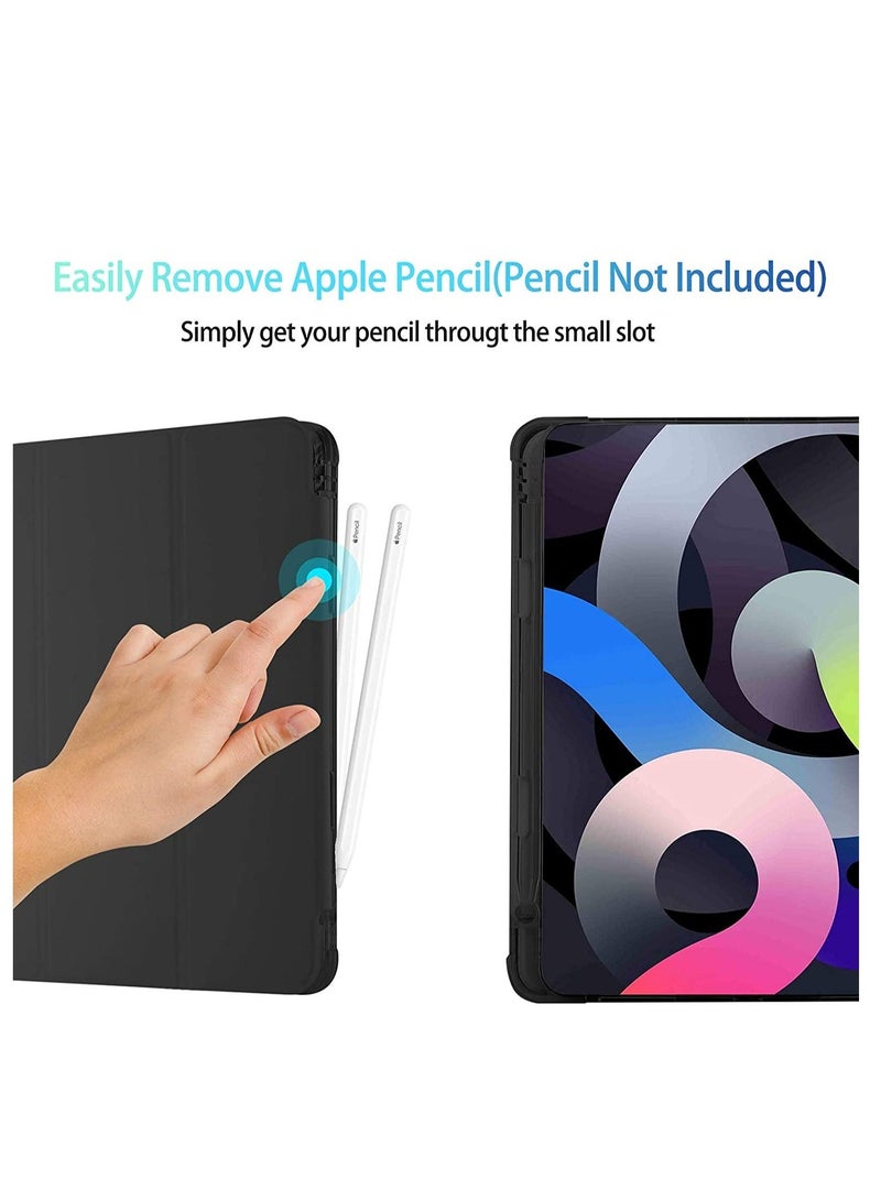 Raxoom iPad Air 4 Case 2020, iPad Air 4th Generation Case with Pencil Holder [Full Body Protection + Apple 2nd Pencil Charging and Auto Wake/Sleep] Smart Stand Cover Case for iPad Air 4 10.9 (Black) - Image 2