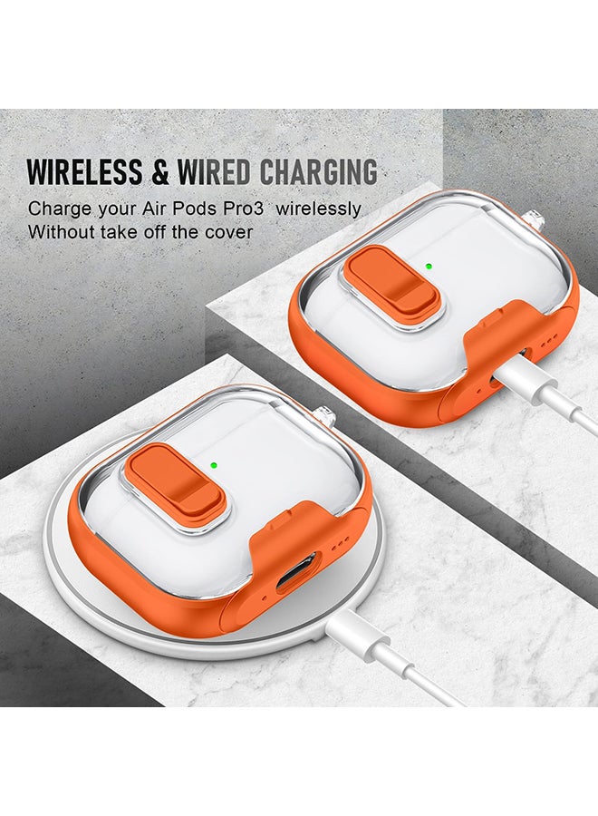 O Ozone Case for AirPods Pro 3 Case with Phone Stand &Cleaner Kit Protective Cover| TPU + PC Hybrid Shockproof Cover |Anti-Scratch |Wireless Charging  -Orange - Image 4