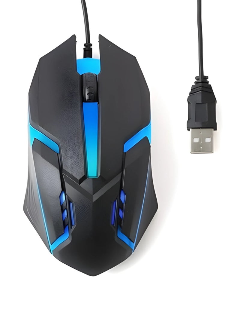 إكستريم ماوس ألعاب سلكي مع إضاءة خلفية RGB، DPI قابل للتعديل، تصميم مريح وخفيف الوزن، ماوس بصري USB صامت للكمبيوتر الشخصي والكمبيوتر المحمول وماك، مستشعر عالي الدقة، مثالي للألعاب والاستخدام المكتبي - Image 1