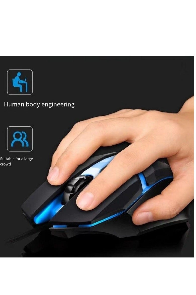 إكستريم ماوس ألعاب سلكي مع إضاءة خلفية RGB، DPI قابل للتعديل، تصميم مريح وخفيف الوزن، ماوس بصري USB صامت للكمبيوتر الشخصي والكمبيوتر المحمول وماك، مستشعر عالي الدقة، مثالي للألعاب والاستخدام المكتبي - Image 4