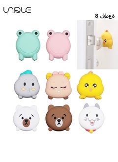 Unique Door Handle Bumper 8 Pcs Self-Adhesive Cartoon Animals Wall Protector Door Knob Wall Shield Rubber Buffer Crash Pads Door Stoppers for Furniture Glass Table  - Image 1